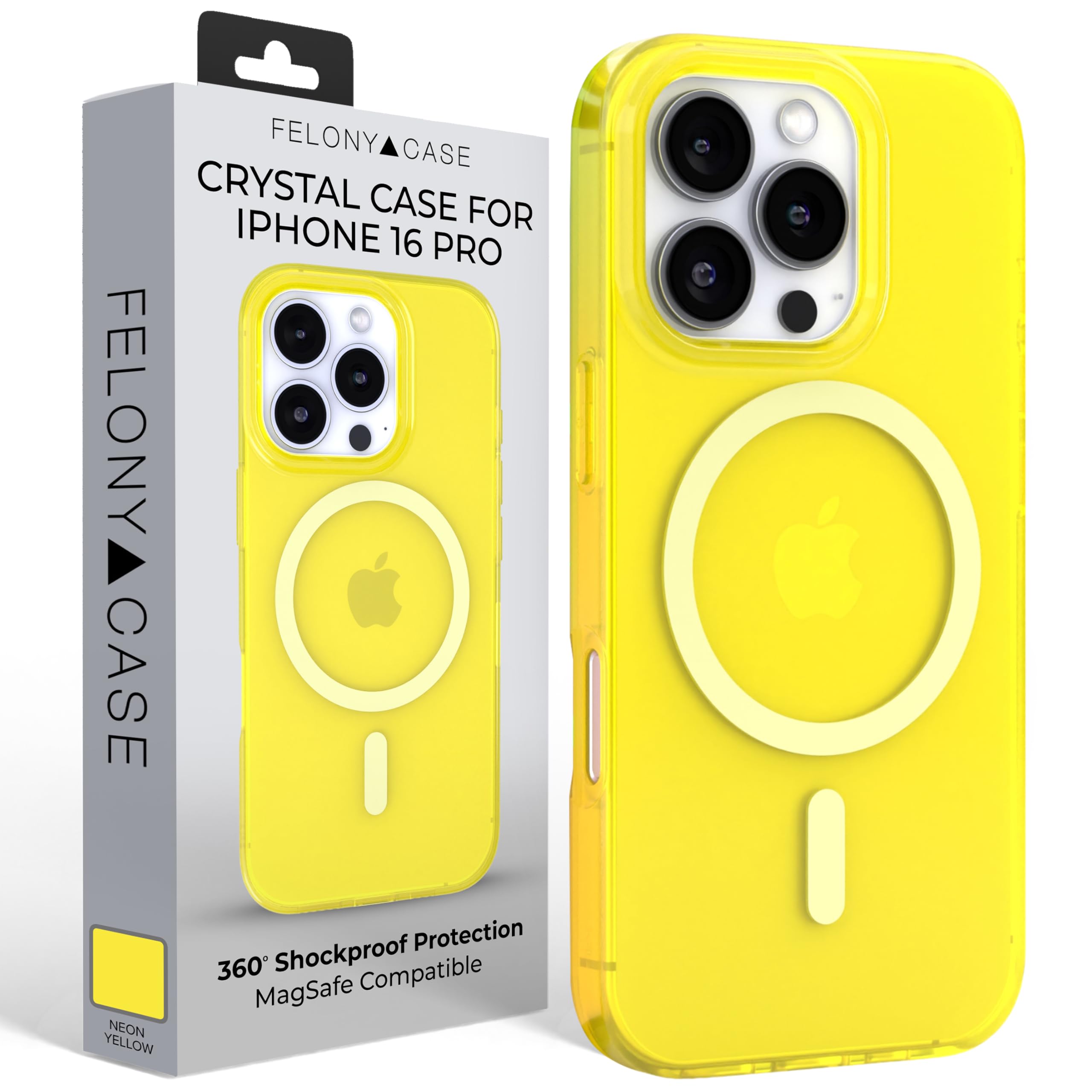 Amazon.com: FELONY CASE Funda para iPhone 16 Pro, color amarillo