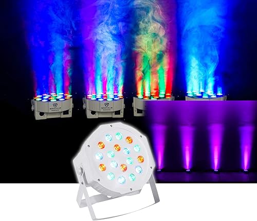 Miniatura 2 de (2) Rockville RockPAR50 LED RGB Par Can Wash Light - Paquete blanco con (1) cable de iluminación DMX Rockville RDX3M25 de 25 pies y 3 pines, (1)
