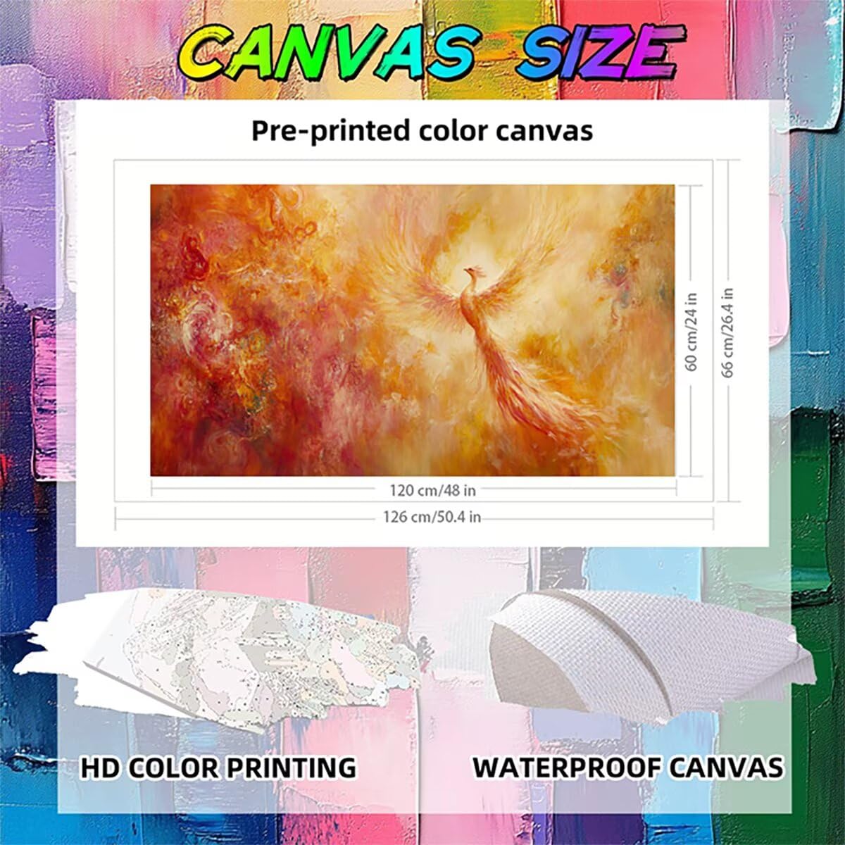 XXDBBDOU Malowanie numerów dla dorosłych feniks, malowanie według numerów ptaków, DIY kreatywne hobby dorośli z farbą akrylową i pędzlami do dekoracji domu, prezenty 60x120cm, model-0180