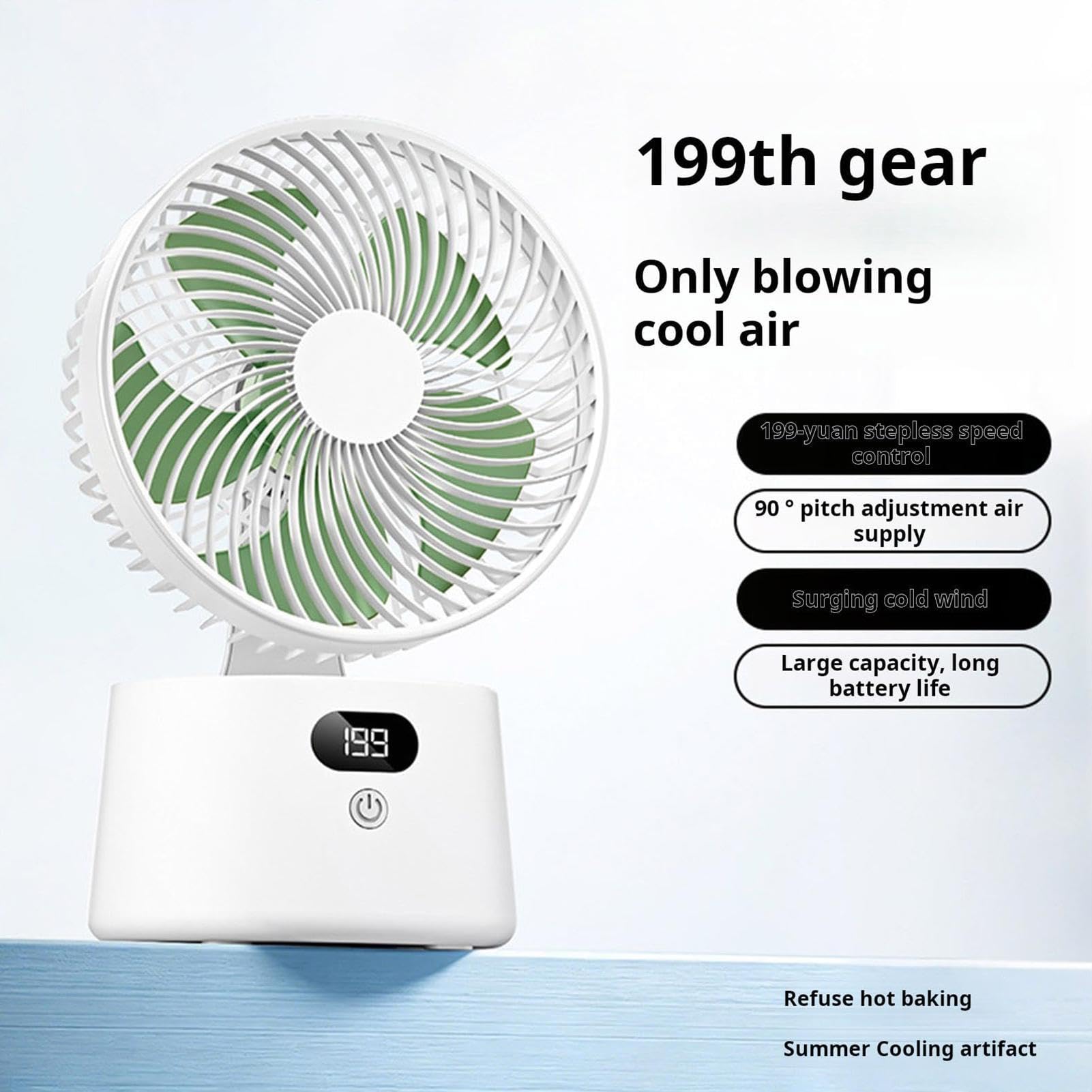 Ventilatore Circolatore d'Aria da Tavolo Display Digitale Silenzioso | Ventilatore Circolatore d'Aria da Comodino Per Uomini, Donne, Adulti, Ufficio, Campeggio, Viaggio in Auto, Soggiorno,