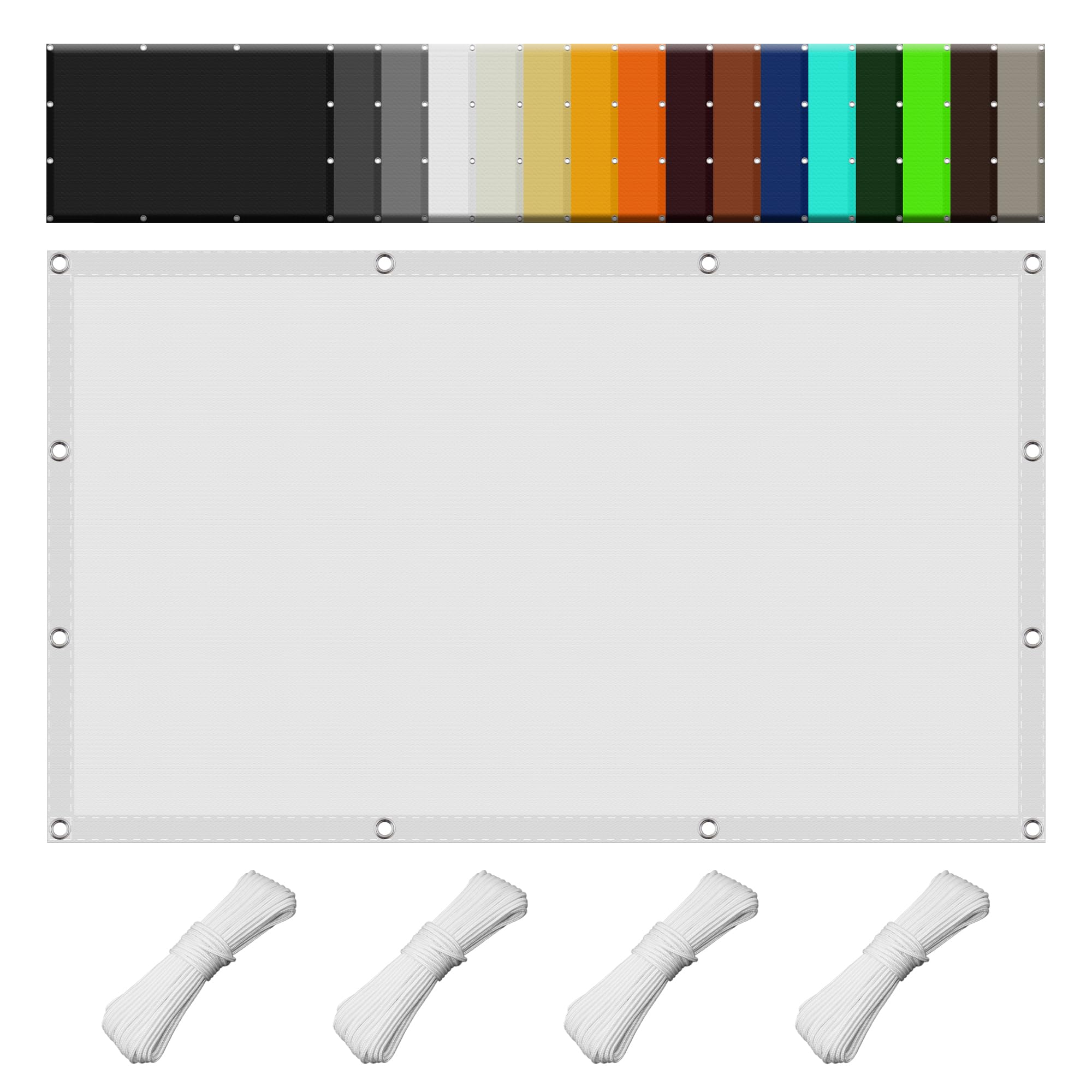 Voile d'ombrage contre le vent et la pluie 2.4 x 5 m blanc