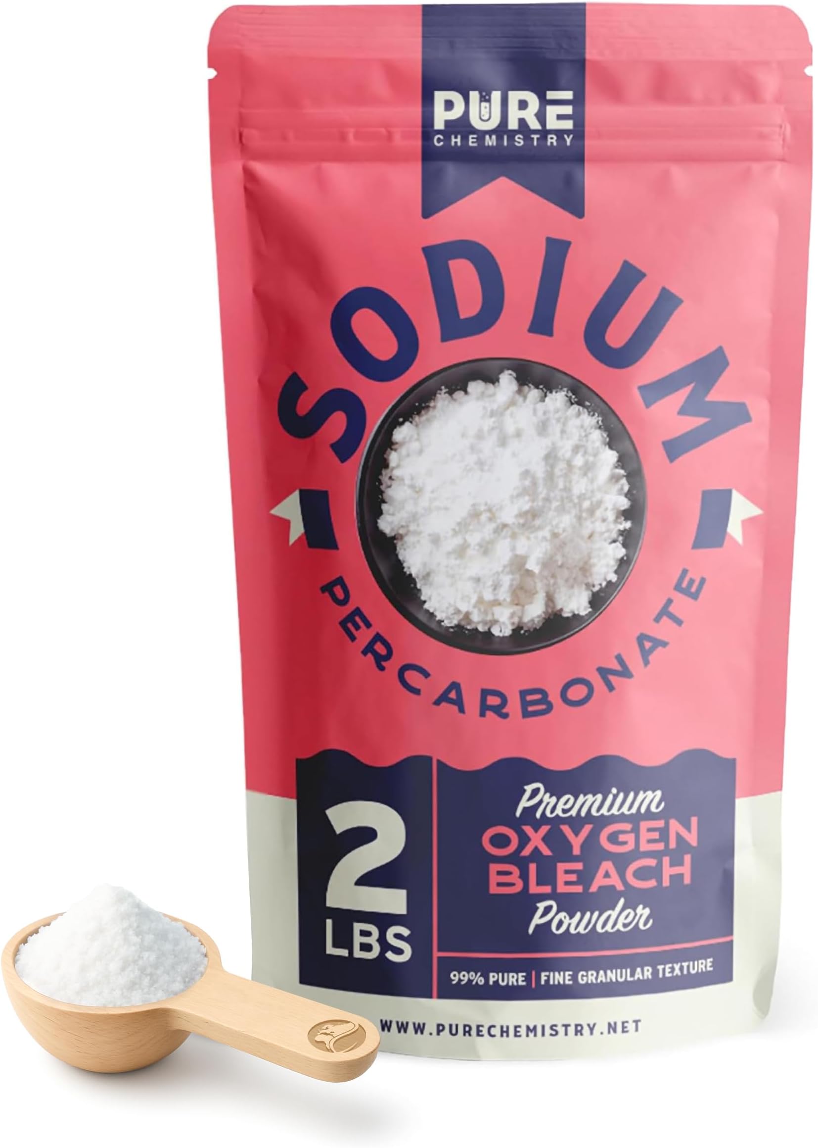 Ecoxall Sodium Percarbonate, 99.9% Pure Oxygen Bleach Powder, Laundry Stain Remover, Whitener, and Detergent, Dishwasher Cleaner and Deodorizer, 2 lbs (32 oz), Pack of 1