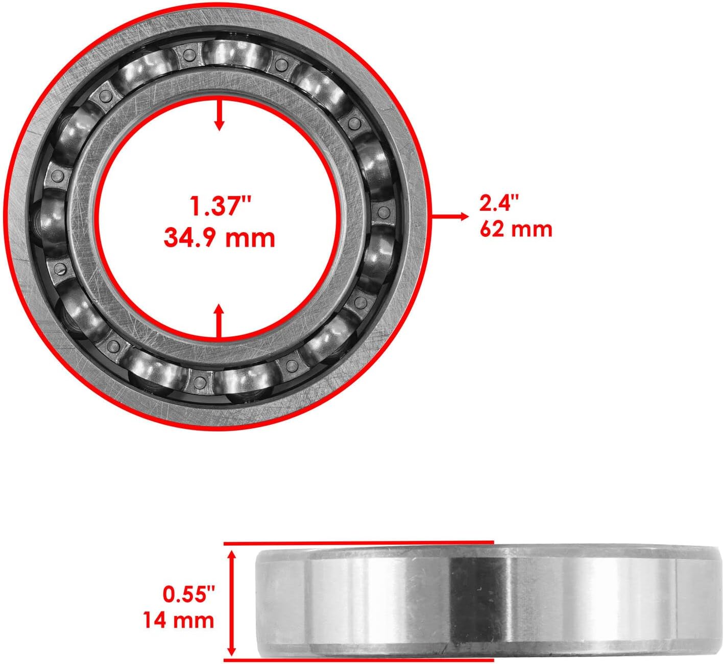 Caltric Complete Rear Differential Rebuild Kit Compatible with Kawasaki Bayou 300 KLF300C 4X4 1989-2005