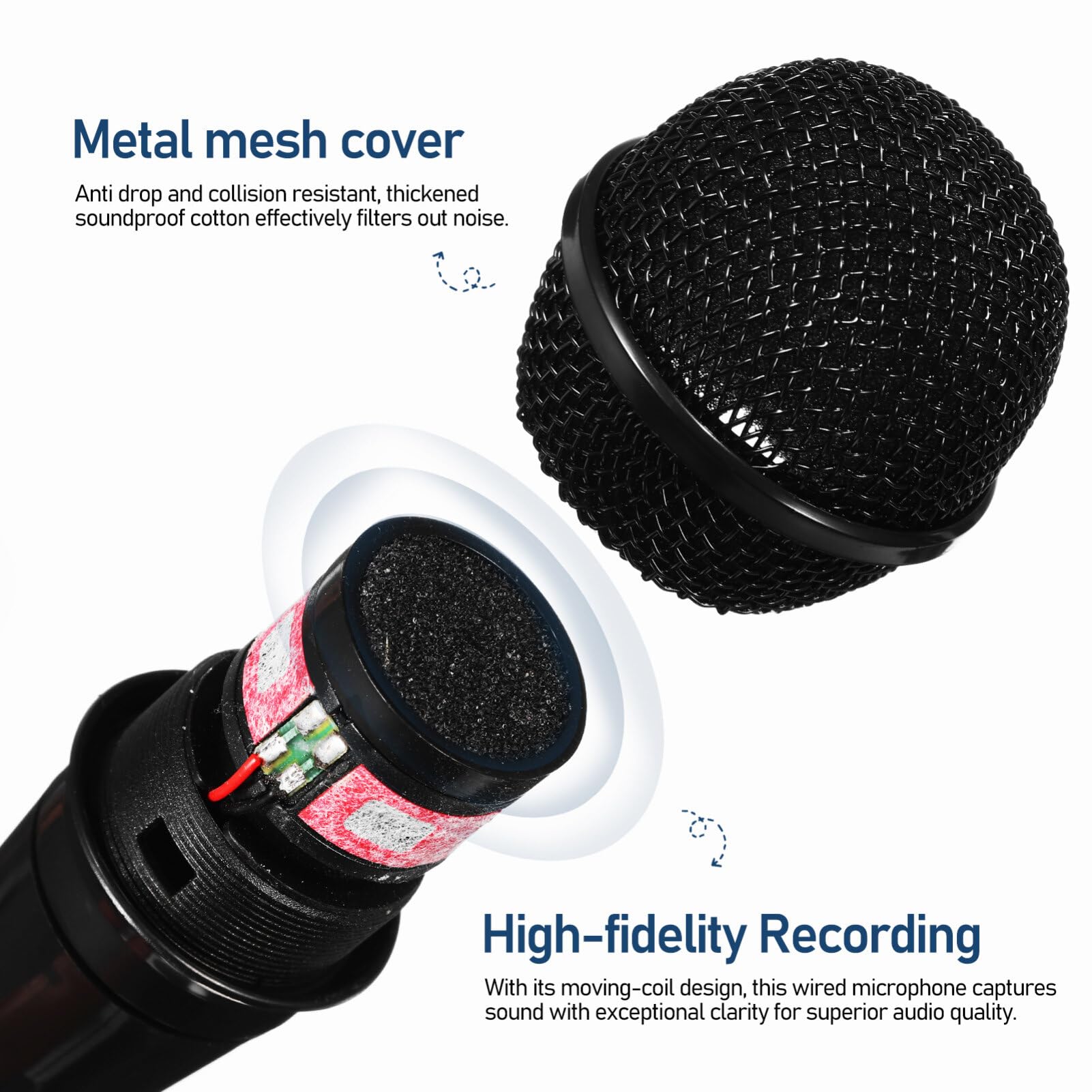 Dynamic Singing Wired Professional Mic Musical Instrument with Cable for Speaker Speech (6.5mm), Picture 1, 21.50X5.00X5.00CM - Image 3