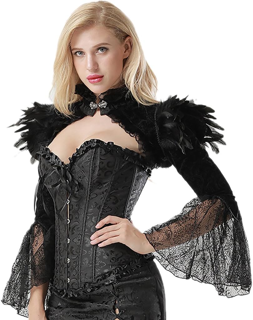 Alivila.Y Fashion Corset Womens Feather Steampunk Jacket Retro Bolero Vintage Shrug