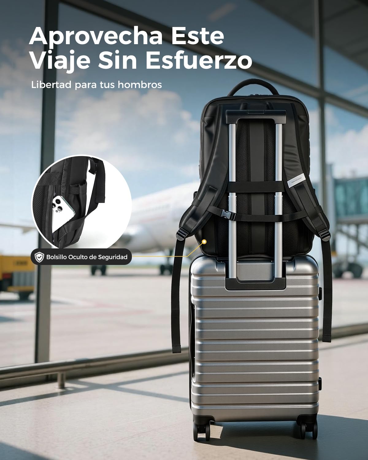17.3“ Mochila Ordenador Portatil,30 L Mochila Ejecutivo Hombre