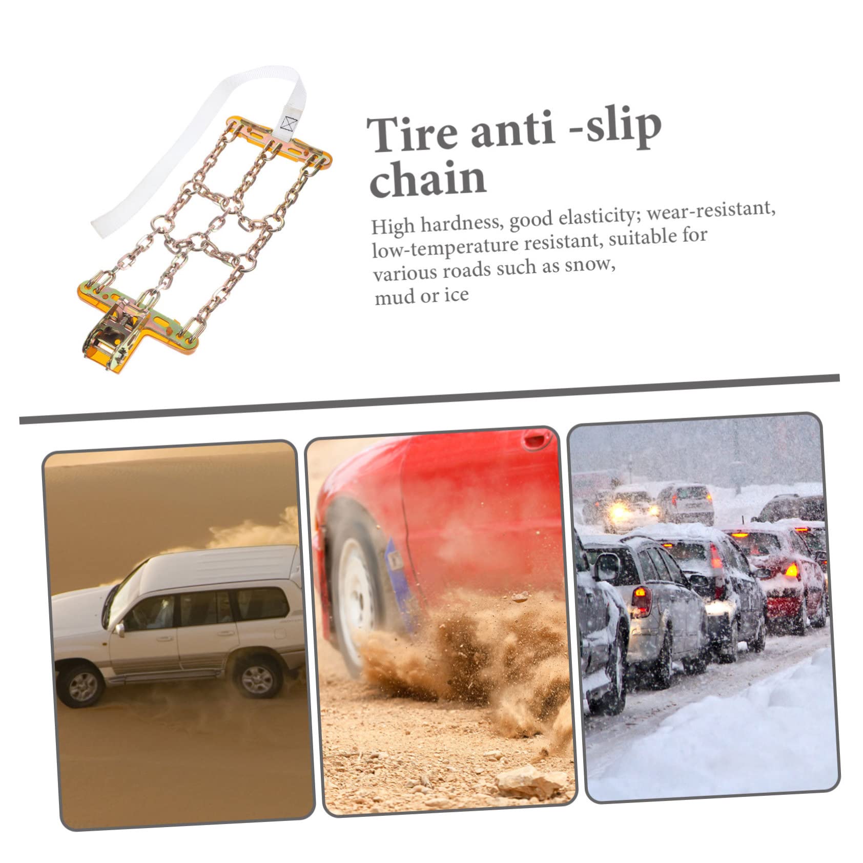 Catene da Neve Regolabili Antiscivolo per Auto e Camion, Metallo e Nylon