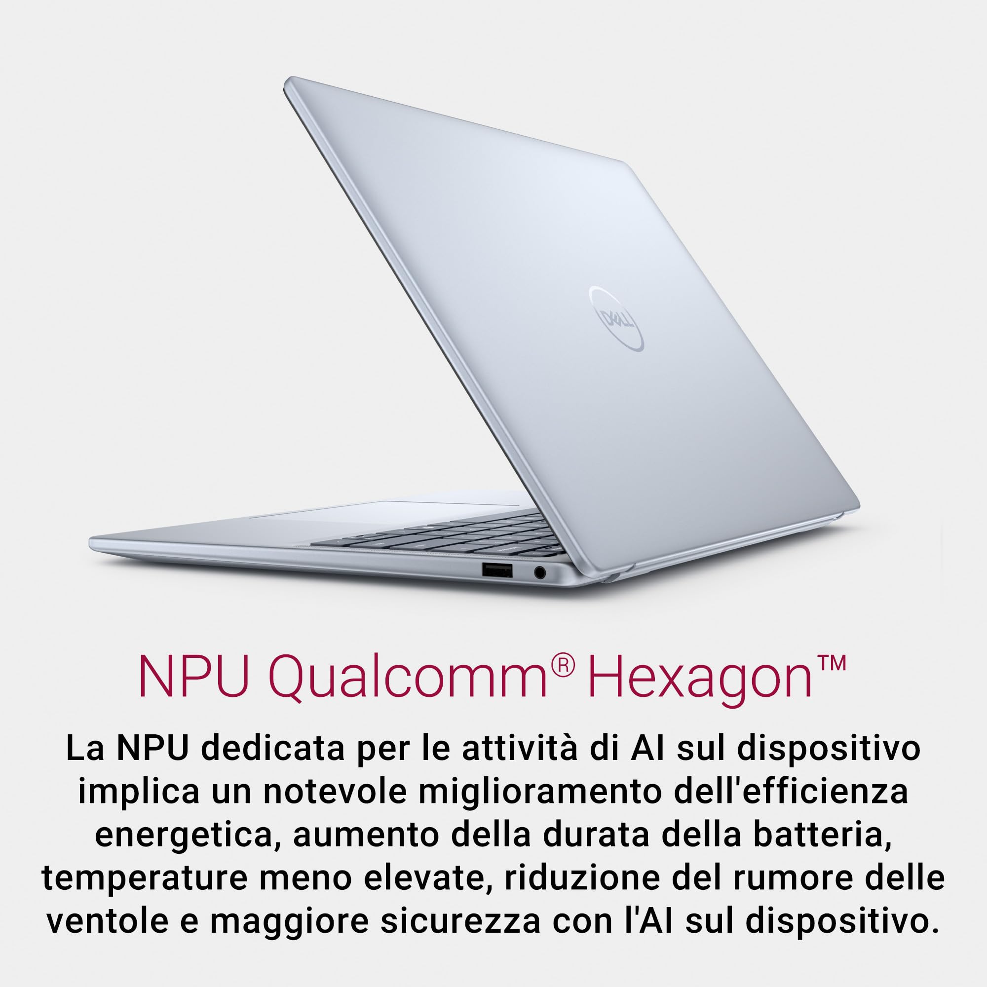 Dell Inspiron 14 Plus 7441 Copilot+ Portatile 14" QHD+ touch-screen, Snapdragon X Plus, Qualcomm Adreno, 16GB Memoria, 1TB SSD, Windows 11 Home, Tastiera retroilluminata con tasto Copilot, italiano