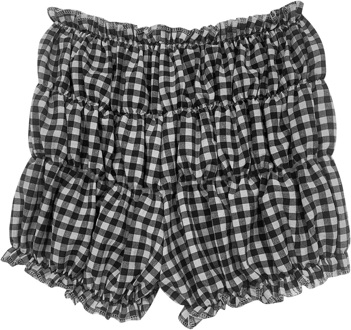 POHADON Women's Plaid Layered Ruffle Shorts Cute Lolita Shorts Mini Casual Pajama Shorts Y2k Gingham Boxer Lounge Shorts - Image 6