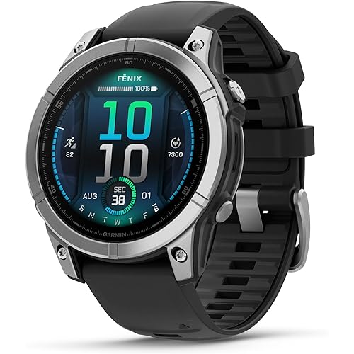 Garmin fēnix® E – 47 mm, AMOLED, Premium Multisport GPS Smartwatch, Long-Lasting Battery Life, Stainless Steel with Black Band