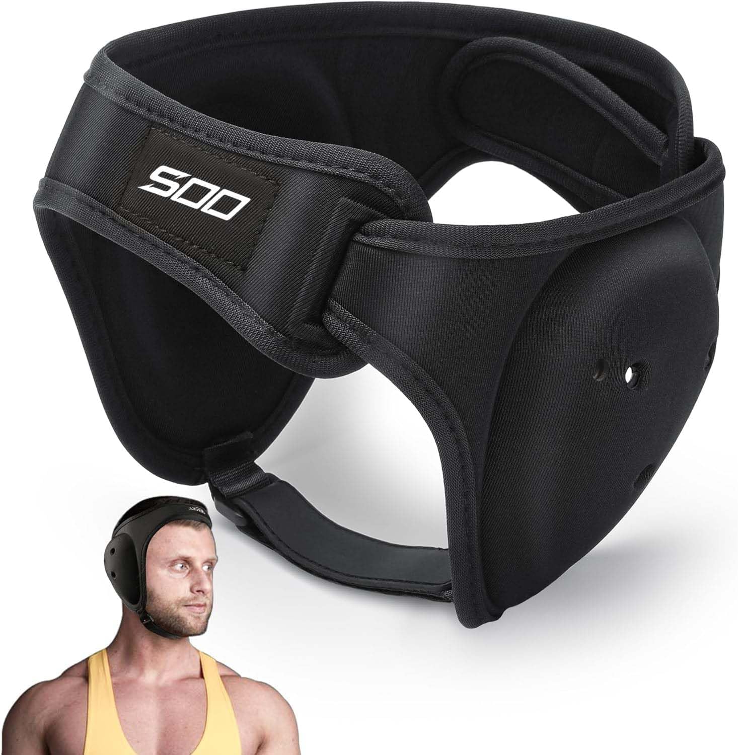 Boxing Wrestling Headgear - BJJ Grappling Ear Guard - Adjustable Ultra Soft Head Guard for Adult & Youth