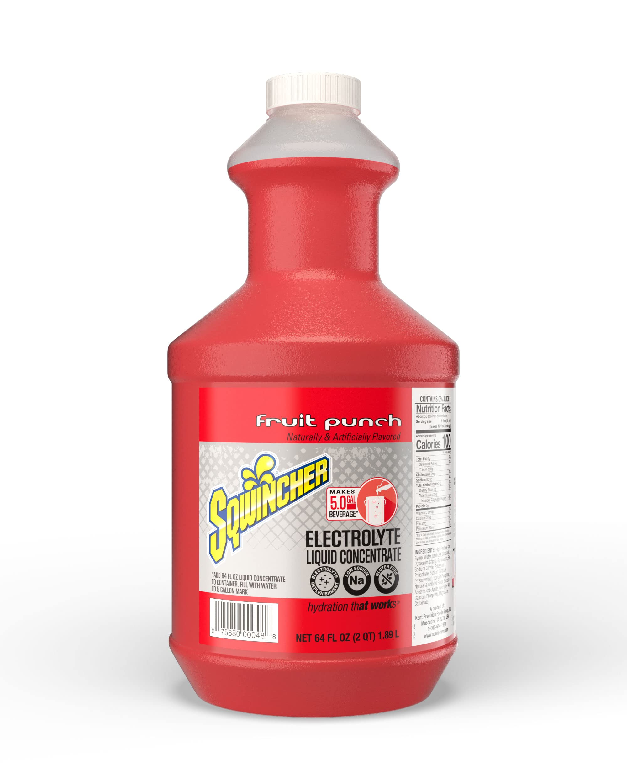 SQWINCHERLiquid Concentrate Electrolyte Drink, Fruit Punch, 64oz Bottles, 6/carton