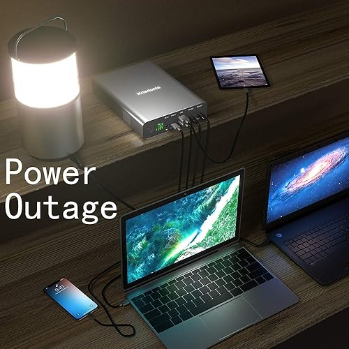 Miniatura 5 de Krisdonia Cargador portátil para laptop 64000mAh 100W PD Power Bank - 1 x USB-C (entrada de 60 W salida 100 W), 2 CC (hasta 24 V), 2 USB A QC3.0 (18