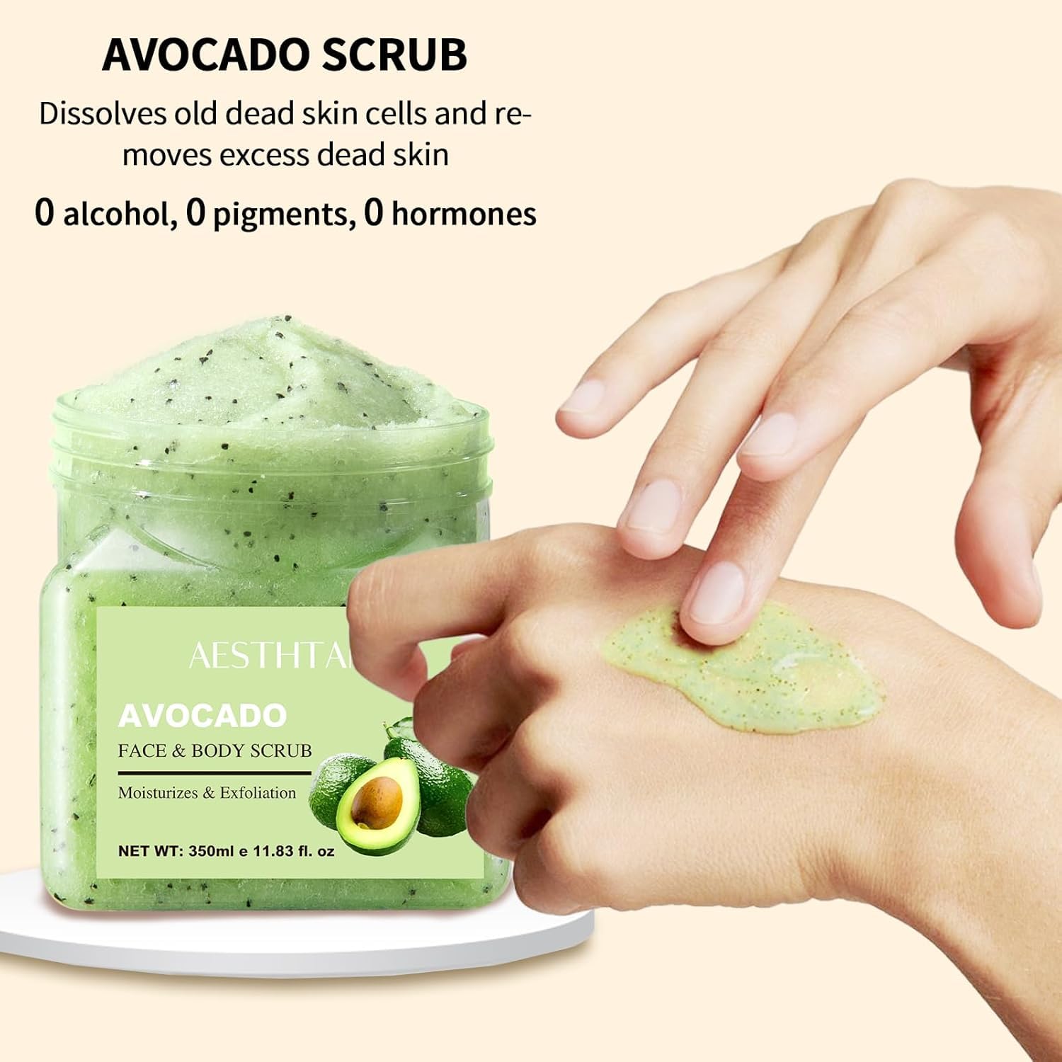 O'KADY Avocado Body Scrub,Body Exfoliator Scrub,Lighten Hyperpigmentation, Help Plump & Smooth Skin - Image 4