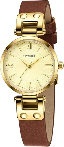 Miniatura 9 de NN BEN NEVIS Relojes para mujer elegante clásico pequeño reloj de cuero dorado Easy Reader Relojes de pulsera para mujer