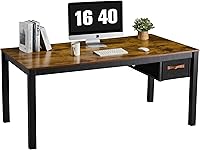 Vista 1 de Escritorio para computadora con cajón, escritorio grande de trabajo para oficina en casa de 63 pulgadas, escritorio moderno para computadora