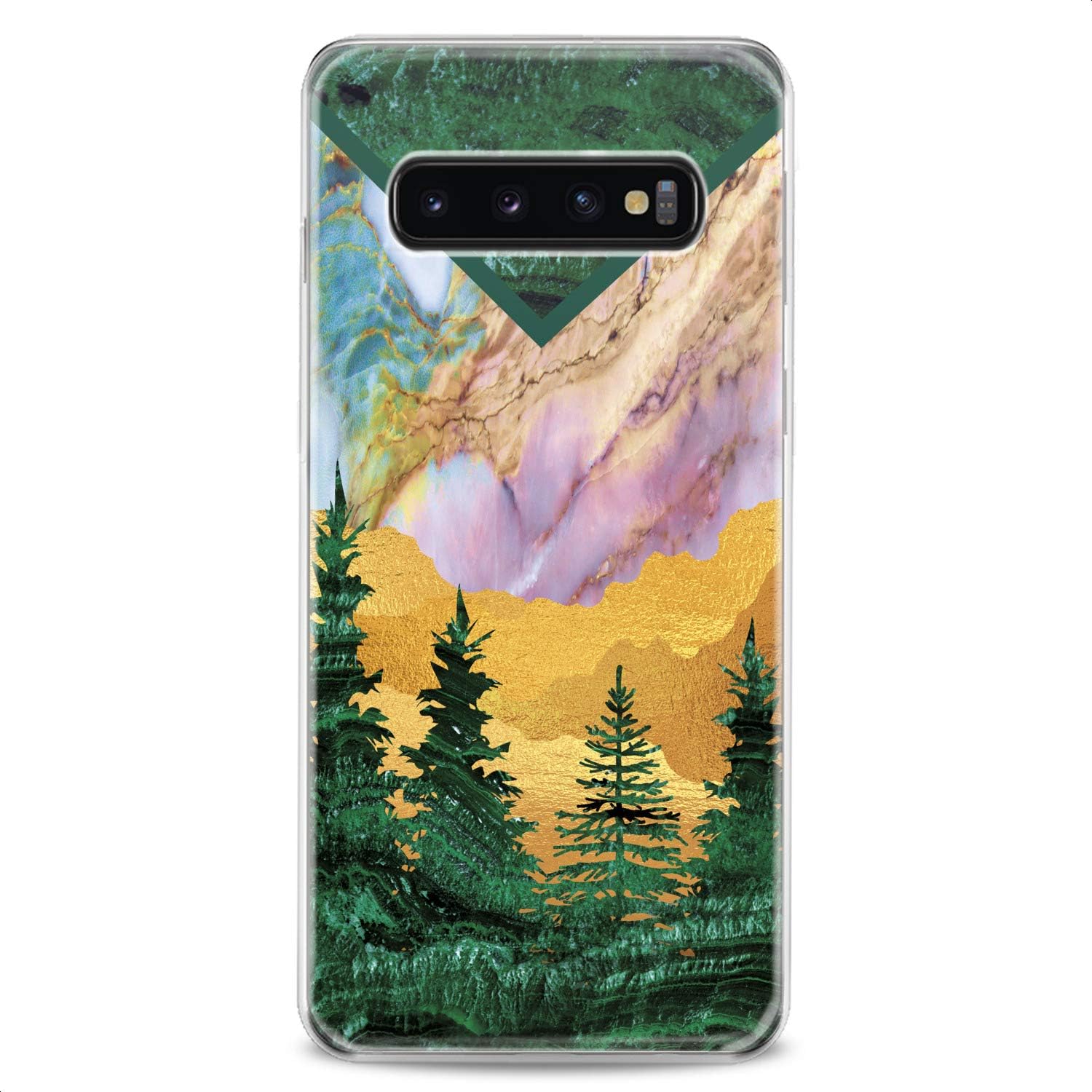 Case Compatible with Samsung S25 S24 S23 FE S22 Plus S21 Ultra S20+ S10e Note 20 S9 Idea Modern Marble Lady Slim fit Desert Clear Girls Beautiful Print Tree Design Flexible Silicone Cute Green image 3
