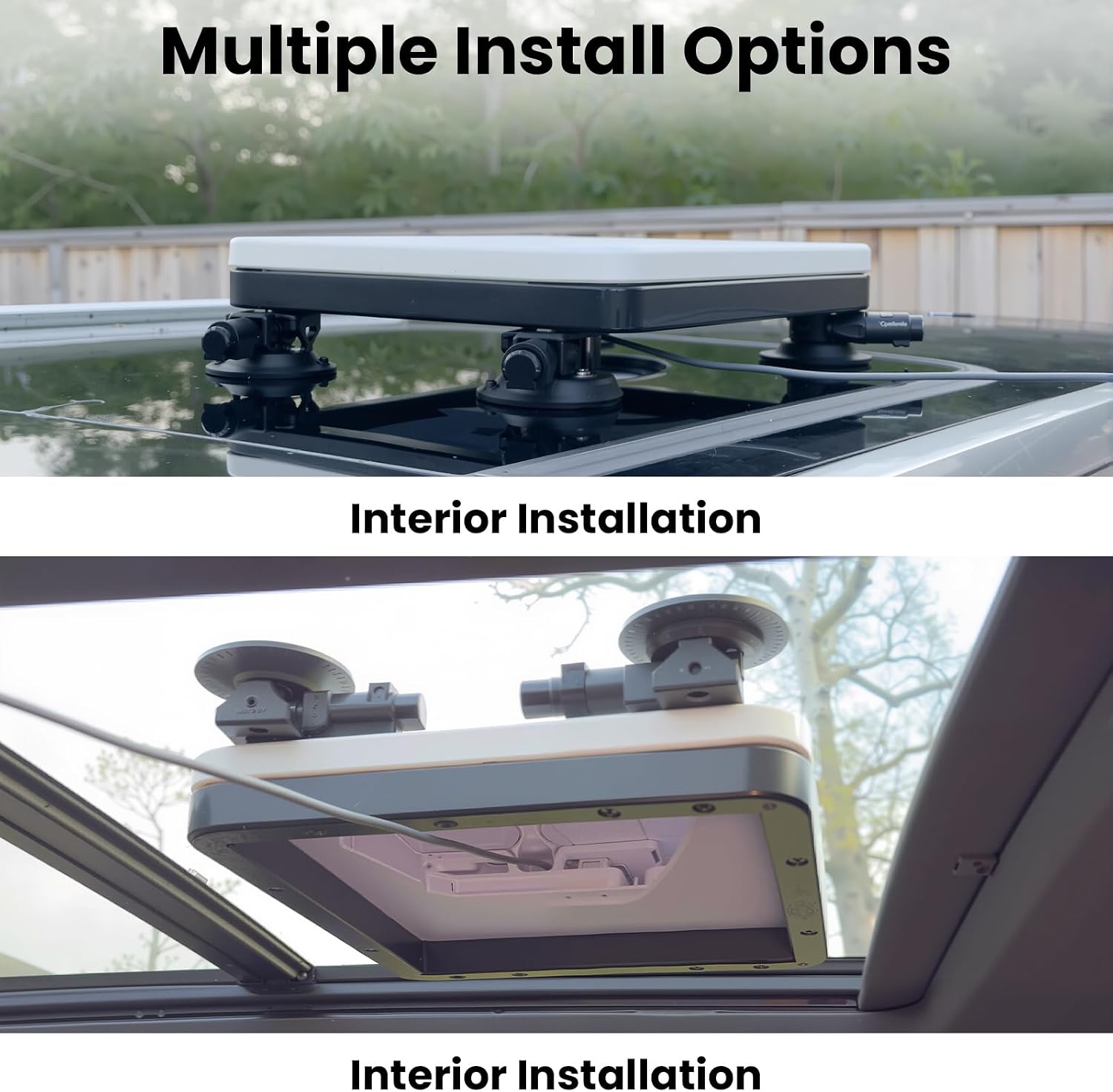 for Starlink Mini Car Mount, 2-in-1 Magnetic & Suction Cup Mount for RV, Truck, Camper and Car, Ultra-Durable Hardtop Mount for Interior and Exterior Vehicle Installation