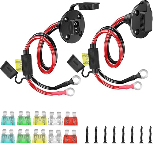 Linkstyle 2 conectores rápidos SAE de 10 AWG, cable de extensión SAE con fusible de 12 piezas (10A, 15A, 20A, 25A, 30A)