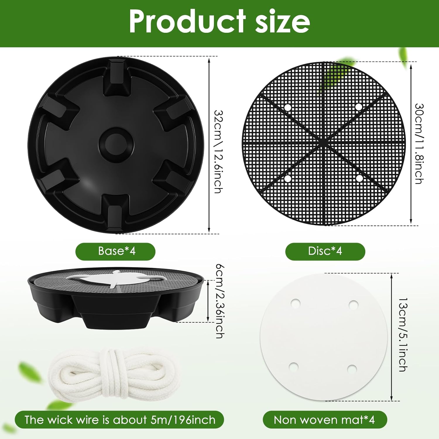 4-Pack Self Watering Plant Saucers for Indoors, Plant Saucer Stand, Plastic Plant Saucer Stand Auto Watering System Fabric Pot Base, Prevent Overwatering Indoor/Outdoor Use for 5 Gallon Fabric Pots