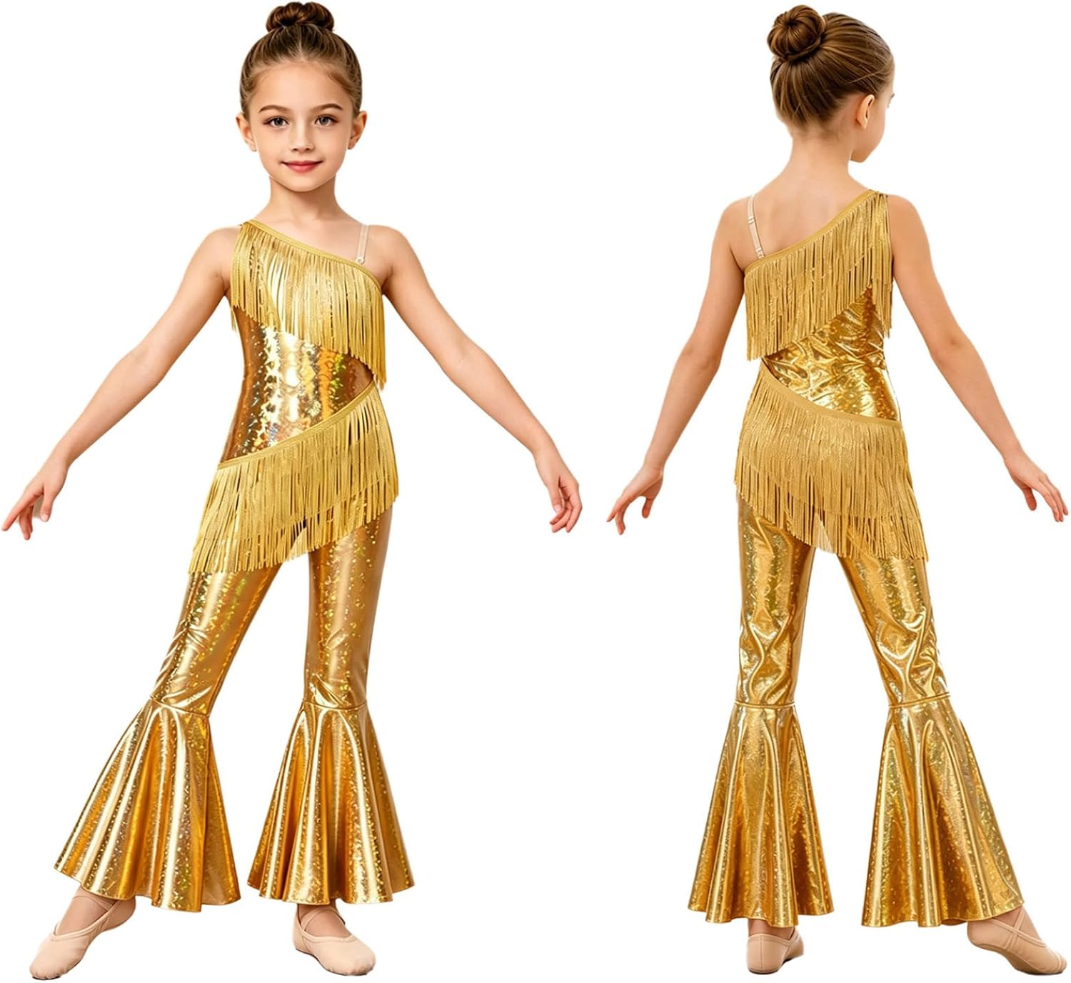 Kids Disco Dance Jumpsuit Unitards Latin Dance Outfit