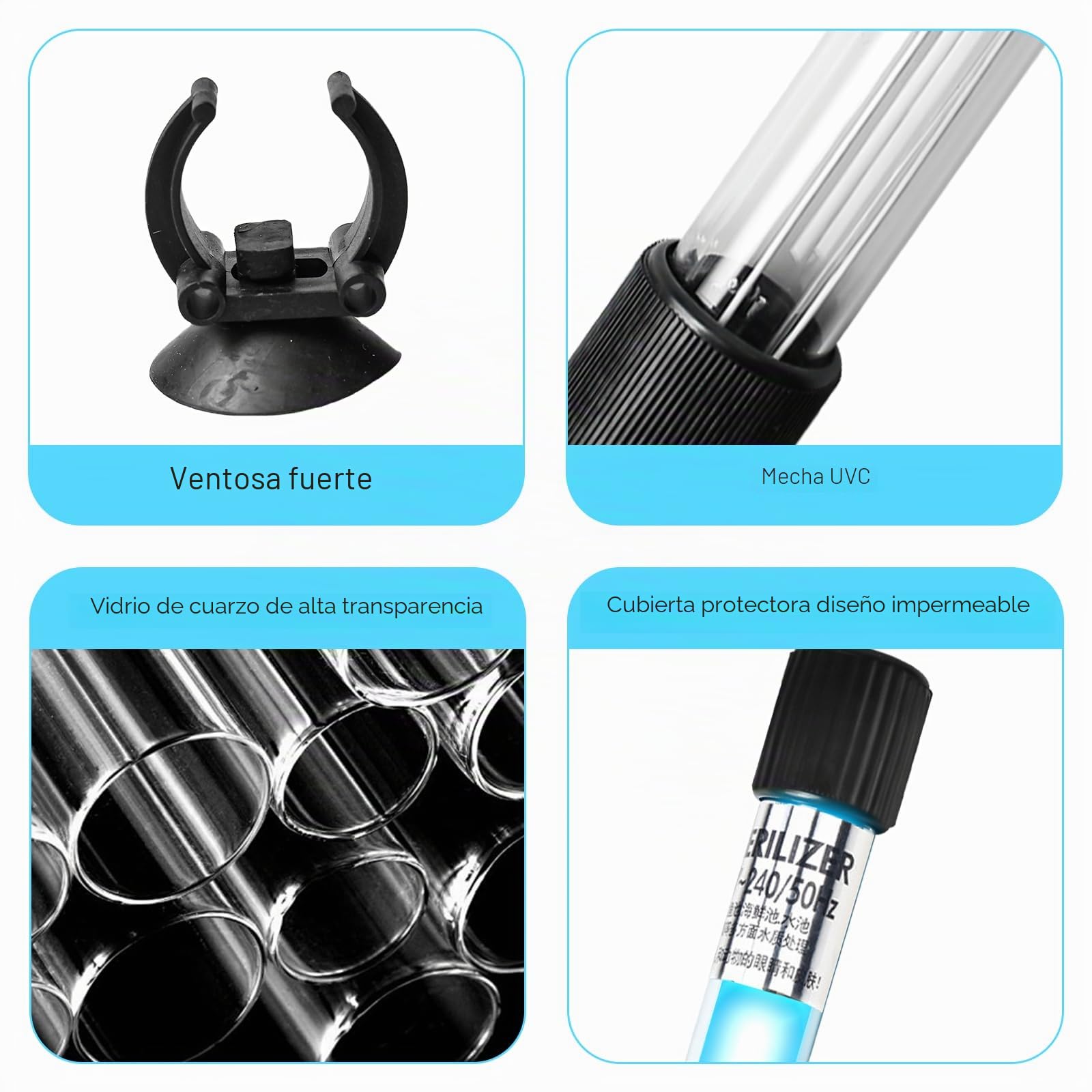 Lámpara UV Esterilizador Para Acuario Con Temporizador, Luz UV De 13W Para Desinfección En Hogar, Clarificador De Agua UV, Lámpara Asesina De Bacterias
