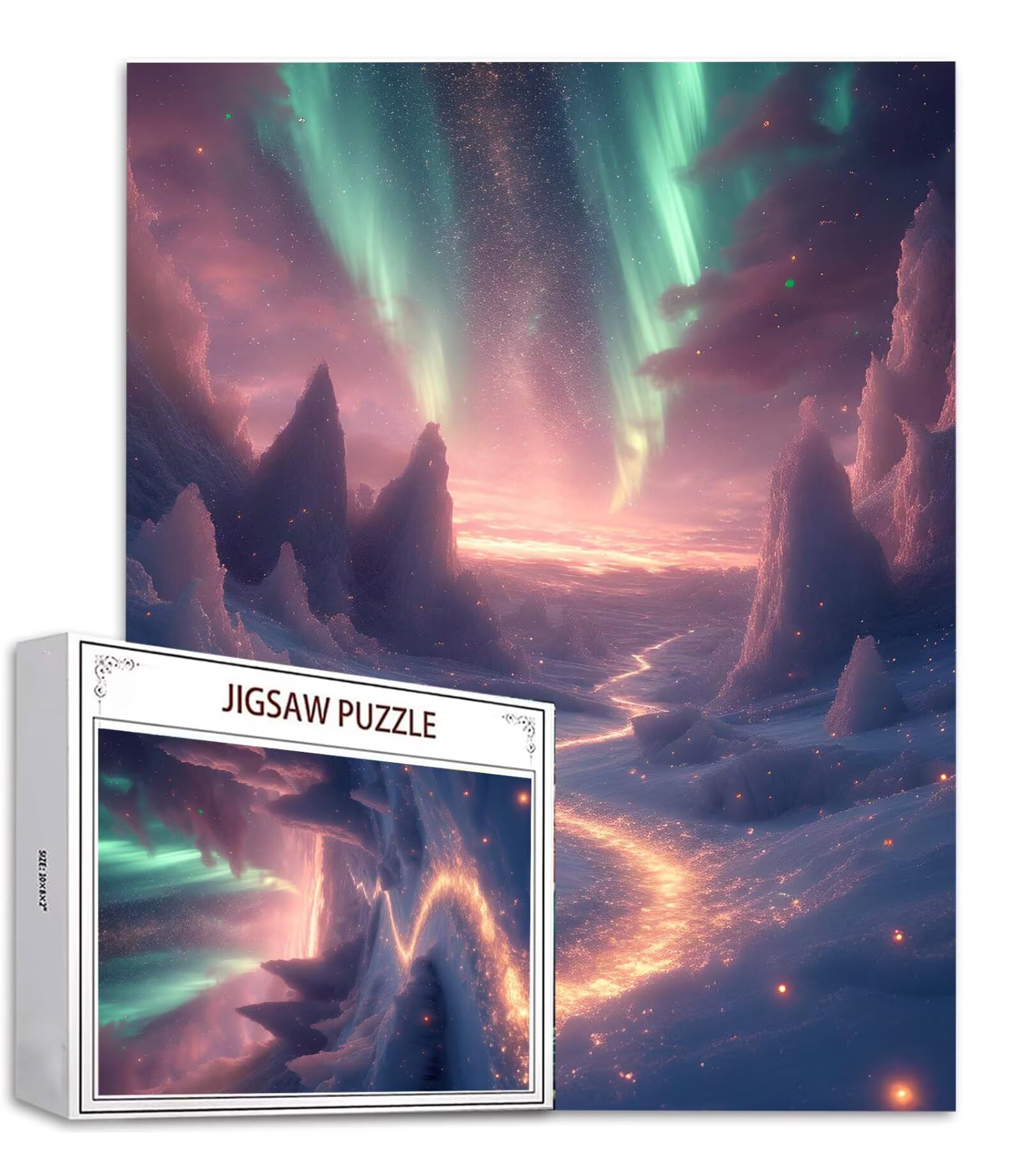 Puzzle 4000 Teile Aurora Puzzle Erwachsene, Holzpuzzle Erwachsene Puzzelmatten, Mehrfarbig Holzpuzzle, Klassische Puzzles Landschaft Wooden Jigsaw, Geschicklichkeitsspiel für die Ganze Familie S-731