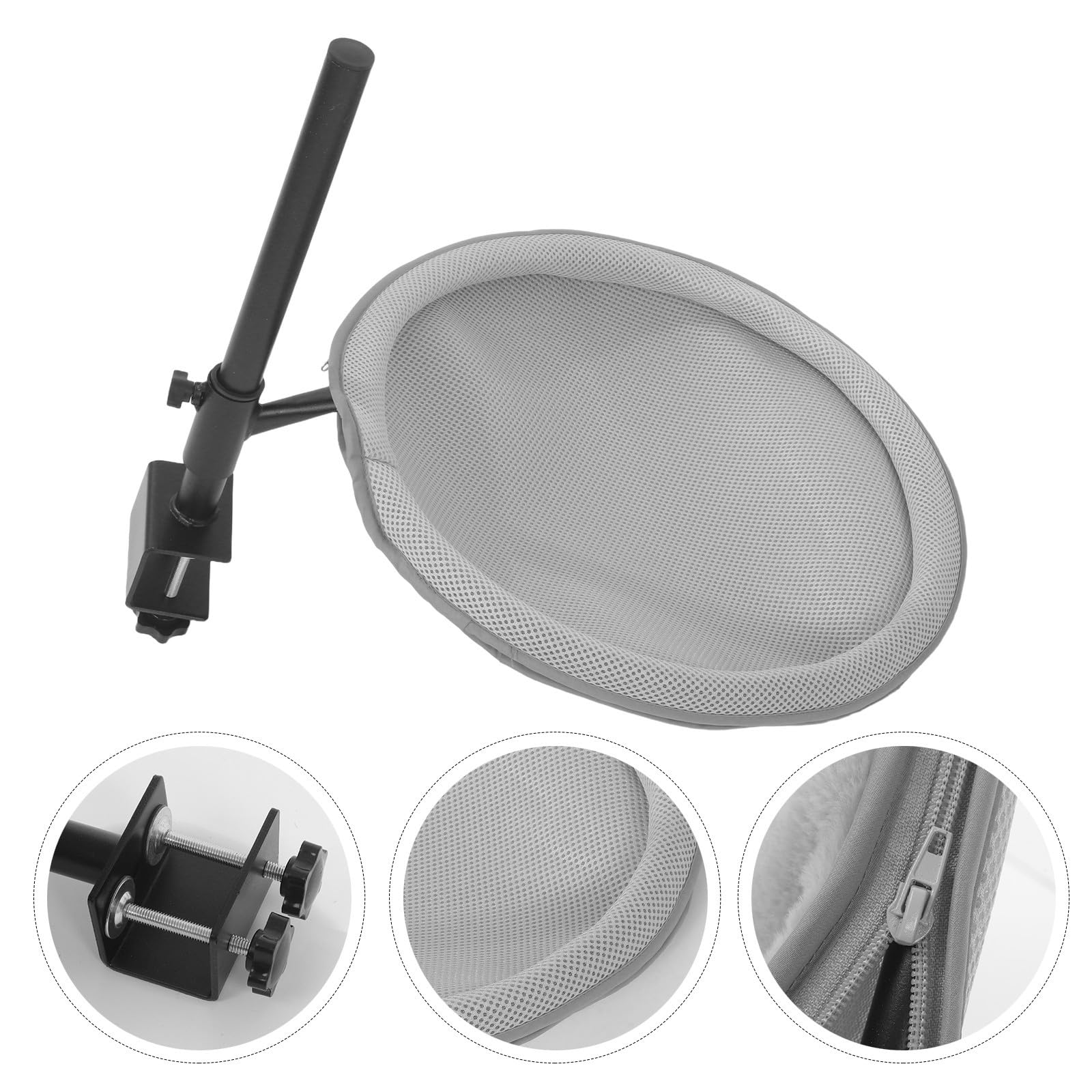 DOITOOL Lit pour Chat de Bureau Rotatif 360°, Hauteur Réglable, Métal
