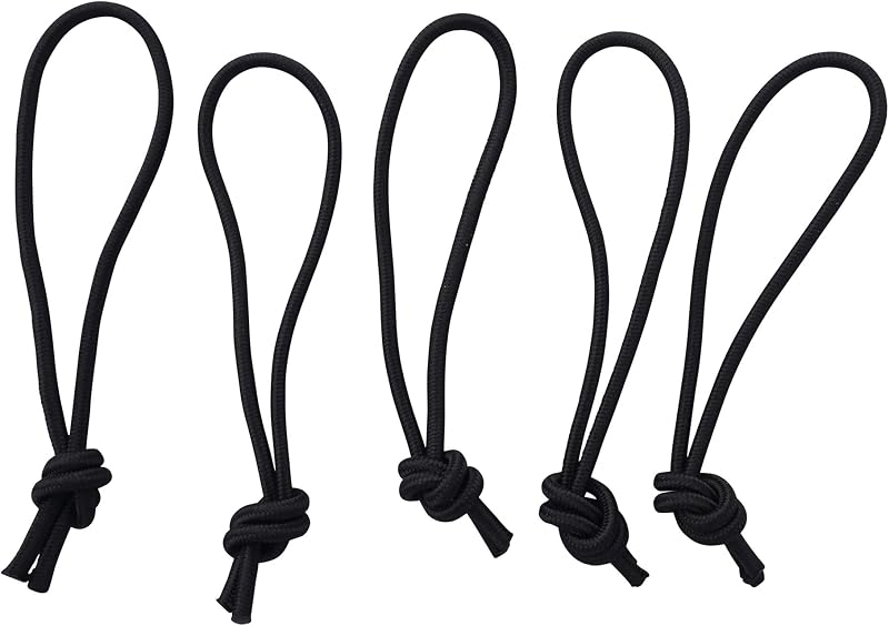 Ho Stevie! Surfboard Leash Strings - Strong and Durable Cord for All Surfboards, Longboards, and SUP (Black) 5-Pack