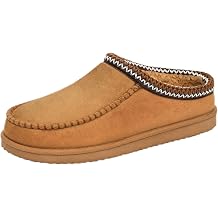OOW Mens Slippers Memory Foam Moccasin Slippers for Men Indoor Outdoor Slip-on Warm Fuzzy Comfy House Shoes