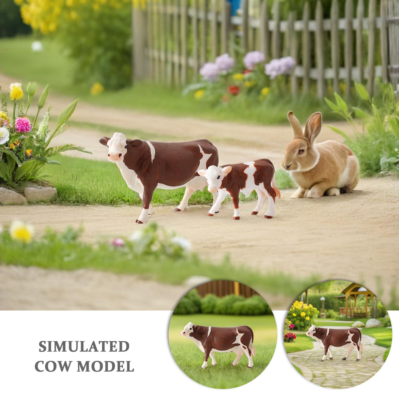 Set 4 Modelli Animali da Fattoria in Pvc, Giocattoli Educativi Mucche Simulazione, Stimolano Immaginazione e Competenze Cognitive per Ragazzo Ragazza