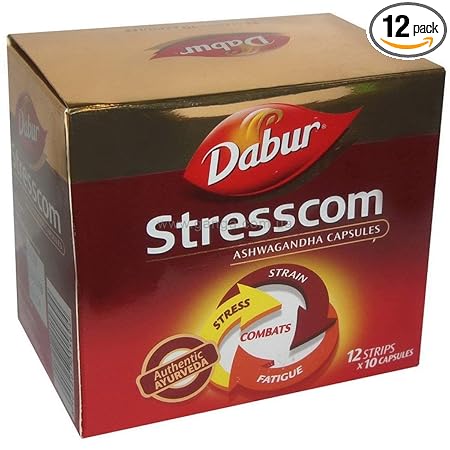 DABUR Stresscom Ashwagandha 12 Strips X 10 Capsules