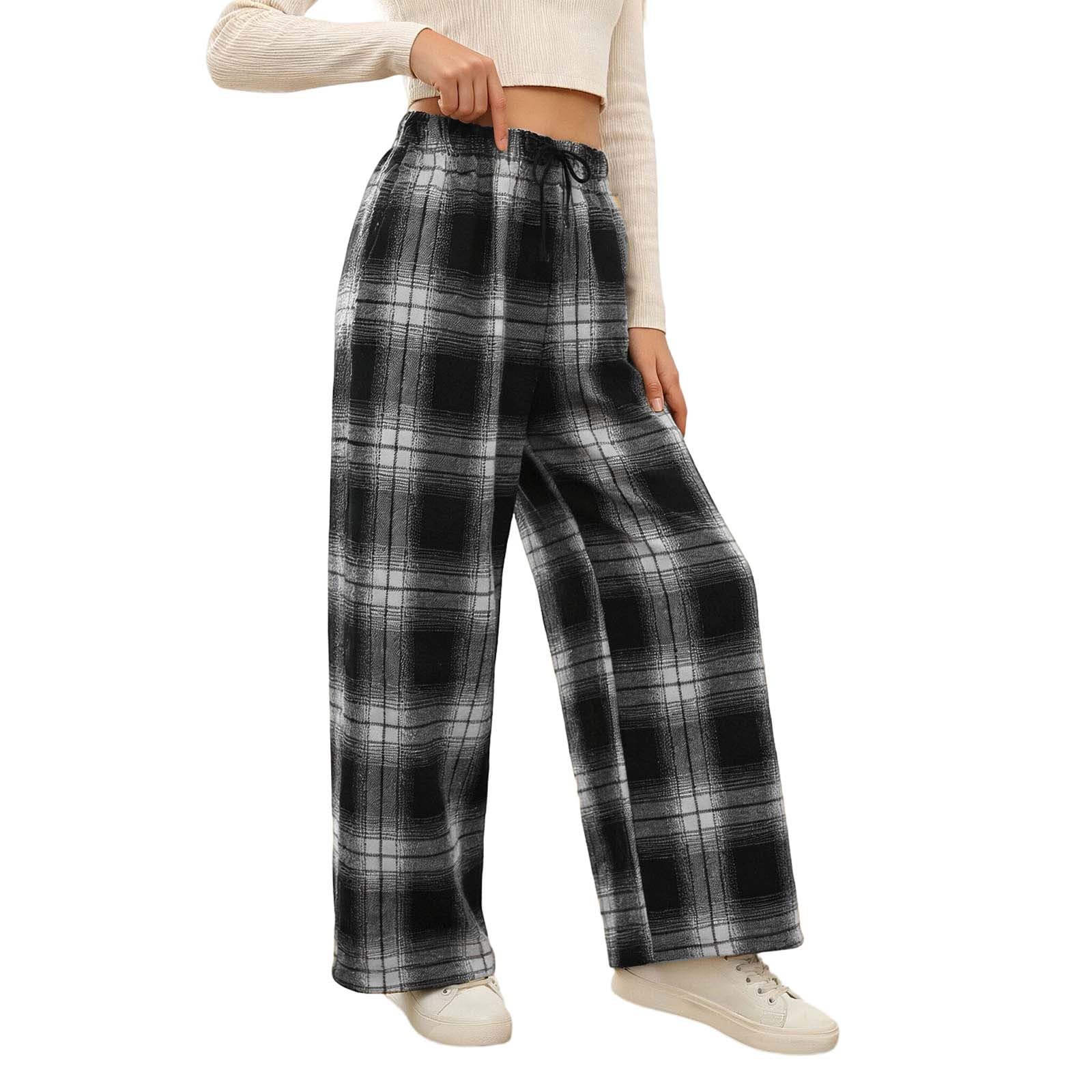 Pyjamahose Mädchen Freizeithose Kinder, Kariert Karomuster Locker Bequeme Hose mit elastischem Bund, Vielseitig Kombinierbar Casual Hose für Alltag, Schule, Freizeit & Outdoor 5-12 Jahre