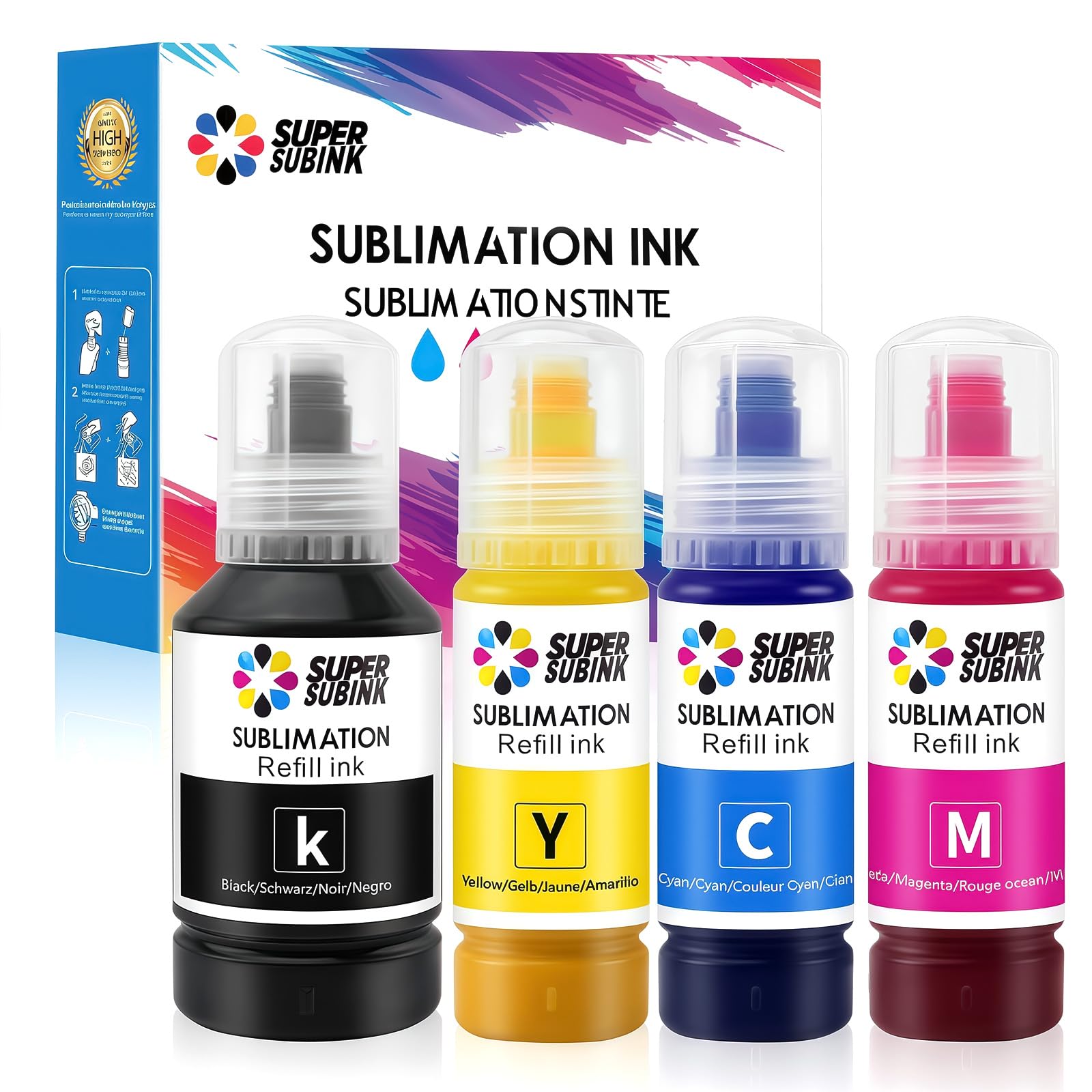 Tinta Sublimación para Epson Ecotank 1810 ET-2870 ET-2871 ET-2865 ET-15000 ET-2810 ET-2856 ET-2870, Tinta de Sublimación