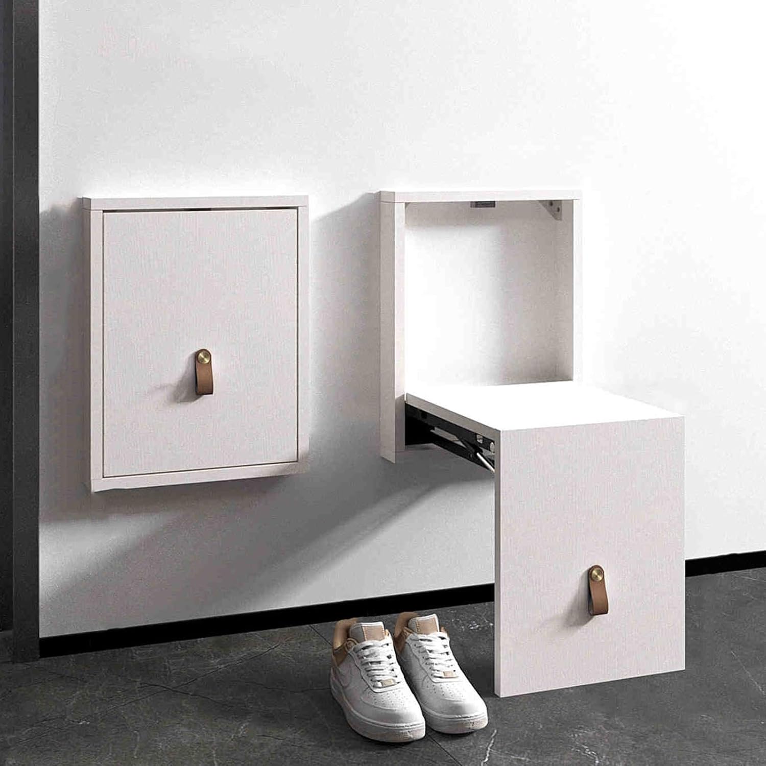 Hidden Shoe Bench, Shoe Bench Rack for Entryway, Folding Chair Wall-Mounted Invisible Shoe-Changing Stool, Fold Down and Up Shoe Bench On The Wall(D1)