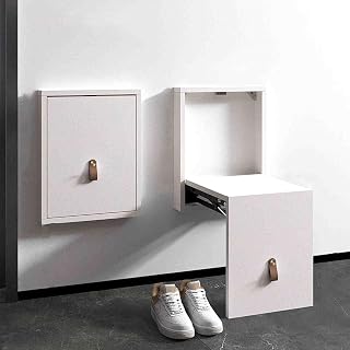 VRVTDYDCL Hidden Wall-Mounted Folding Shoe Bench - Space-Saving Entryway Shoe Changing Stool & Chair (D1)