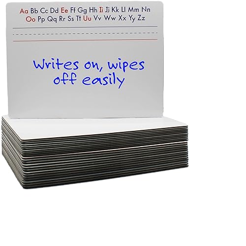 Pizarra magnética de borrado en seco del alfabeto de dos caras de 9 x 12 pulgadas, paquete de 24