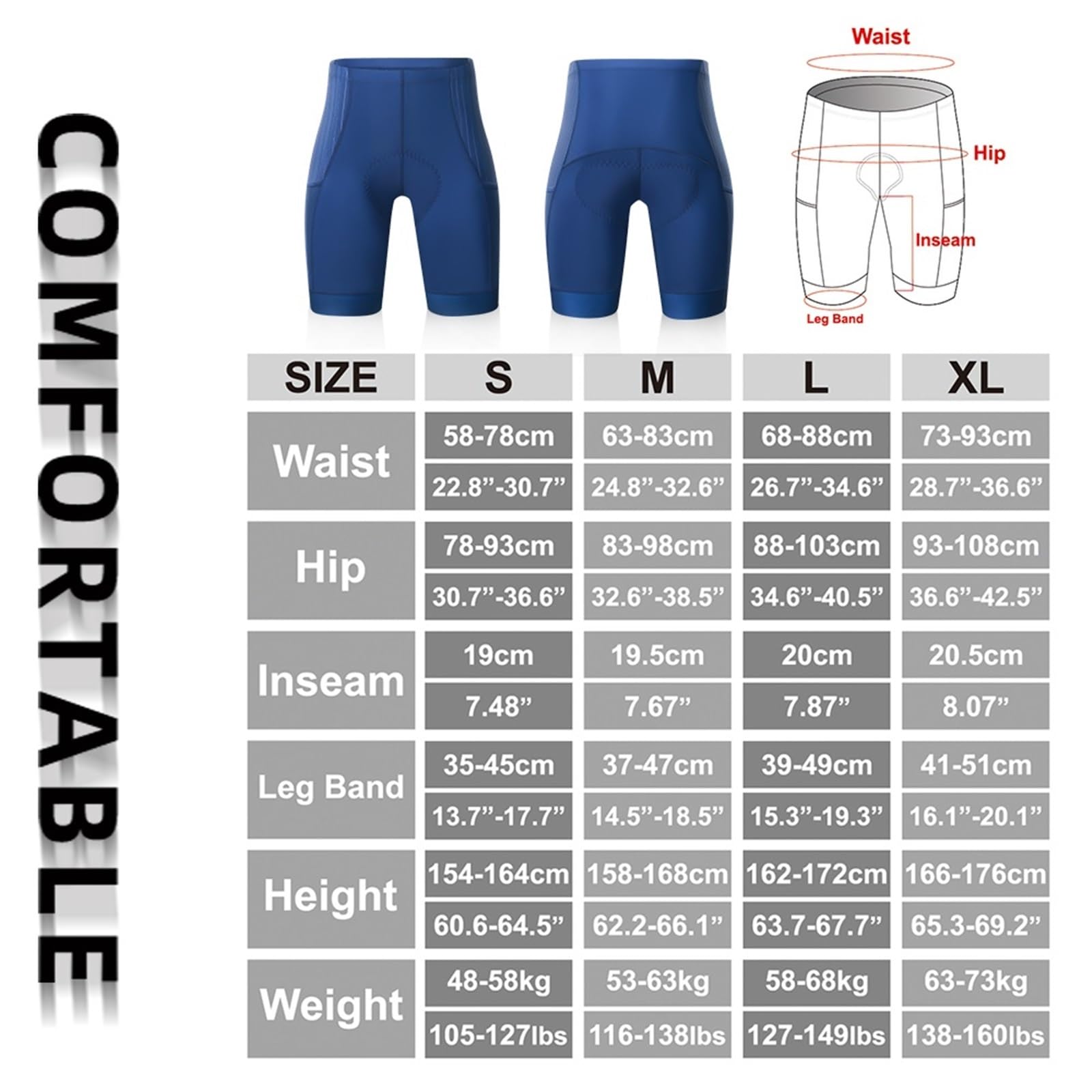 Pantalones Cortos De Ciclismo Pantalones cortos de ciclismo for mujer, mallas for, pantalones transpirables for carretera, 7 horas(Blue,S)