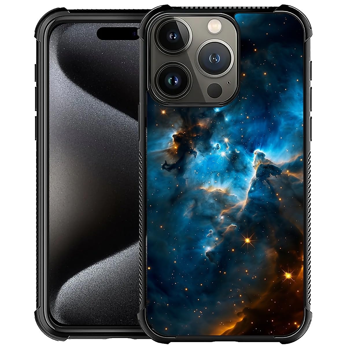 CARLOCA Compatible with iPhone 16 Pro Case,Deep Starry Sky Nebula Blue Cases for Girls Boys,Fashion Graphic Design Shockproof Anti-Scratch Drop