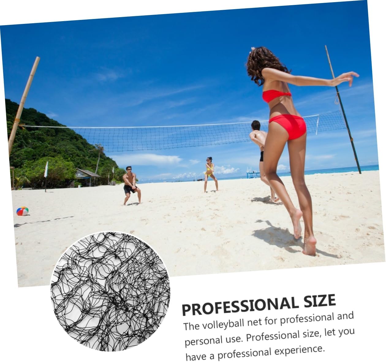 Kisangel 1Pc Standard Volleyball Net for Competition and Practice Durable Pe Material Lightweight Easy to Install for Stadiums Backyards Schools and Outdoor Activities