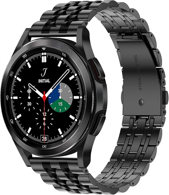 Anlinser 22mm Metal Straps Compatible with Samsung Galaxy Watch 3 45mm/Galaxy Watch 46mm Strap, Adjustable Stainless Steel Replacement Band Compatible for Huawei Watch GT 3 46mm/Gear S3, Black