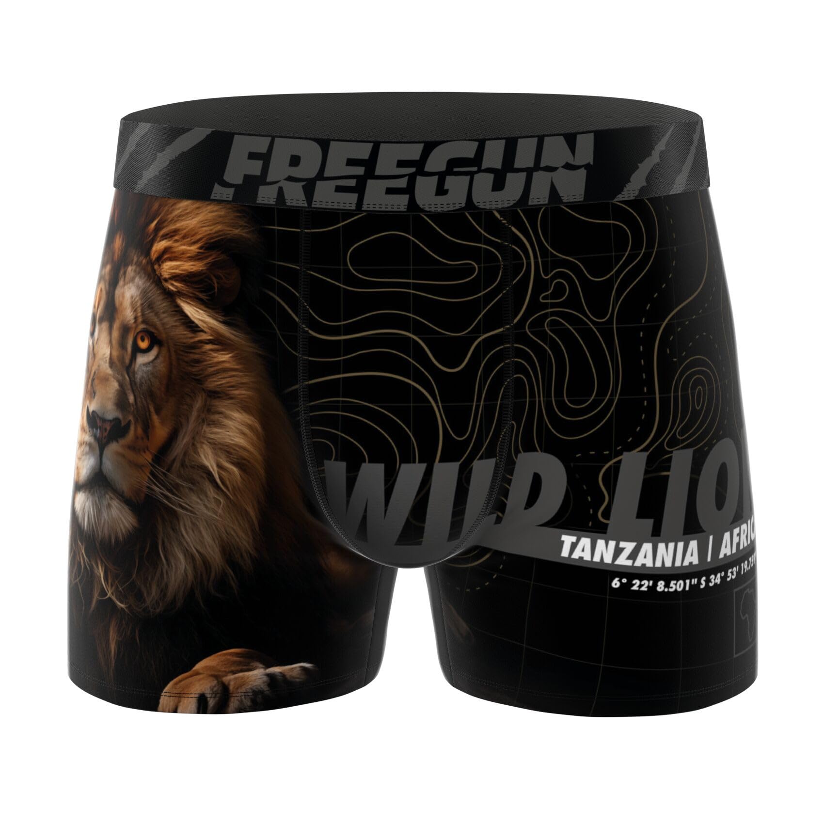 FREEGUN Boxer Homme, Caleçon Homme Animals, Ultra-Doux et Stretch (Lot de 5)