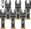 6 Pack Titanium Multi Tool Blades Extra-Long Reach Oscillating Saw Blades Multitool Accessories Kit for Wood Metal Screws Plastic Compatible with Fein Multimaster Makita DeWalt Bosch