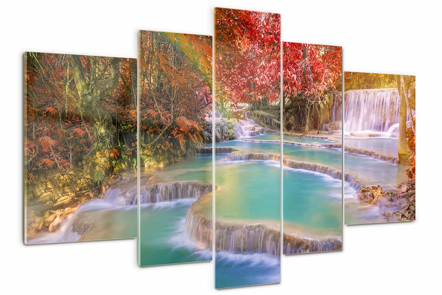 Tableau sur Verre acrylique polyptyque de salon pour créer une ambiance nature apaisante
