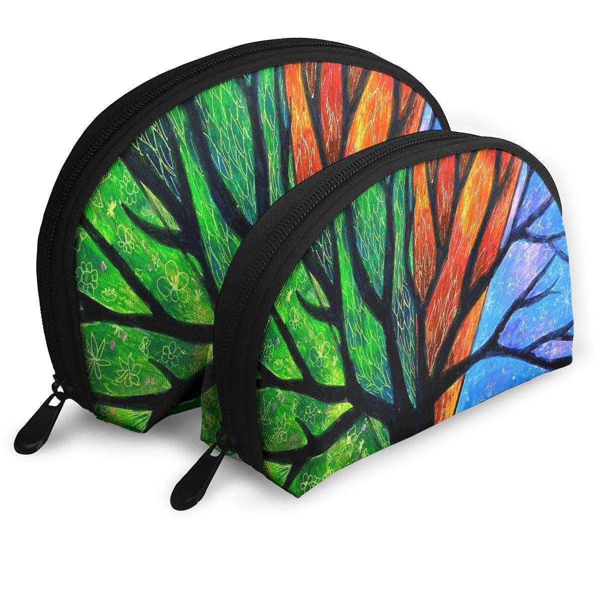 Makeup Bag Colorful Tree Portable Shell Makeup Case For Girlfriend Easter Gift 2 Pack
