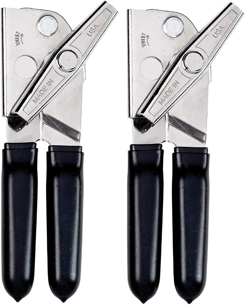 EZ-DUZ-IT Deluxe Can Opener with Black Grips (Set of 2)