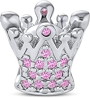 Vista 1 de Anillo personalizado de corona de corazón de princesa, cristal rosa, reina, abejorro, cuento, princesa, castillo, abalorios, cuentos, cuentas