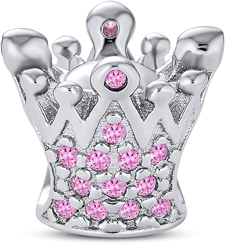 Anillo personalizado de corona de corazón de princesa, cristal rosa, reina, abejorro, cuento, princesa, castillo, abalorios, cuentos, cuentas