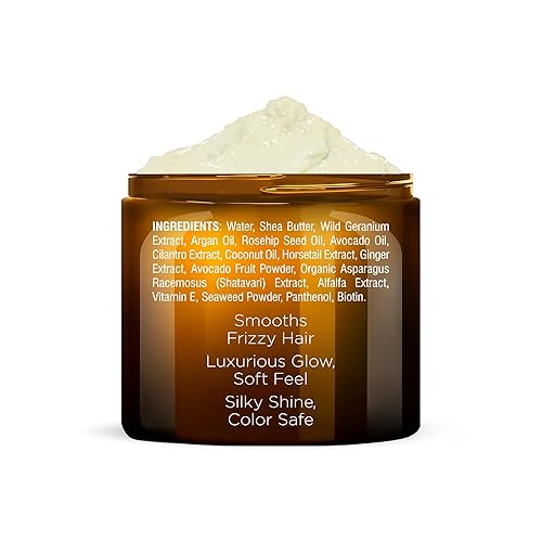 Majestic Pure Mascarilla capilar de aguacate y coco para cabello seco dañado - Infundido con biotina - Acondicionamiento profundo, engrosamiento del