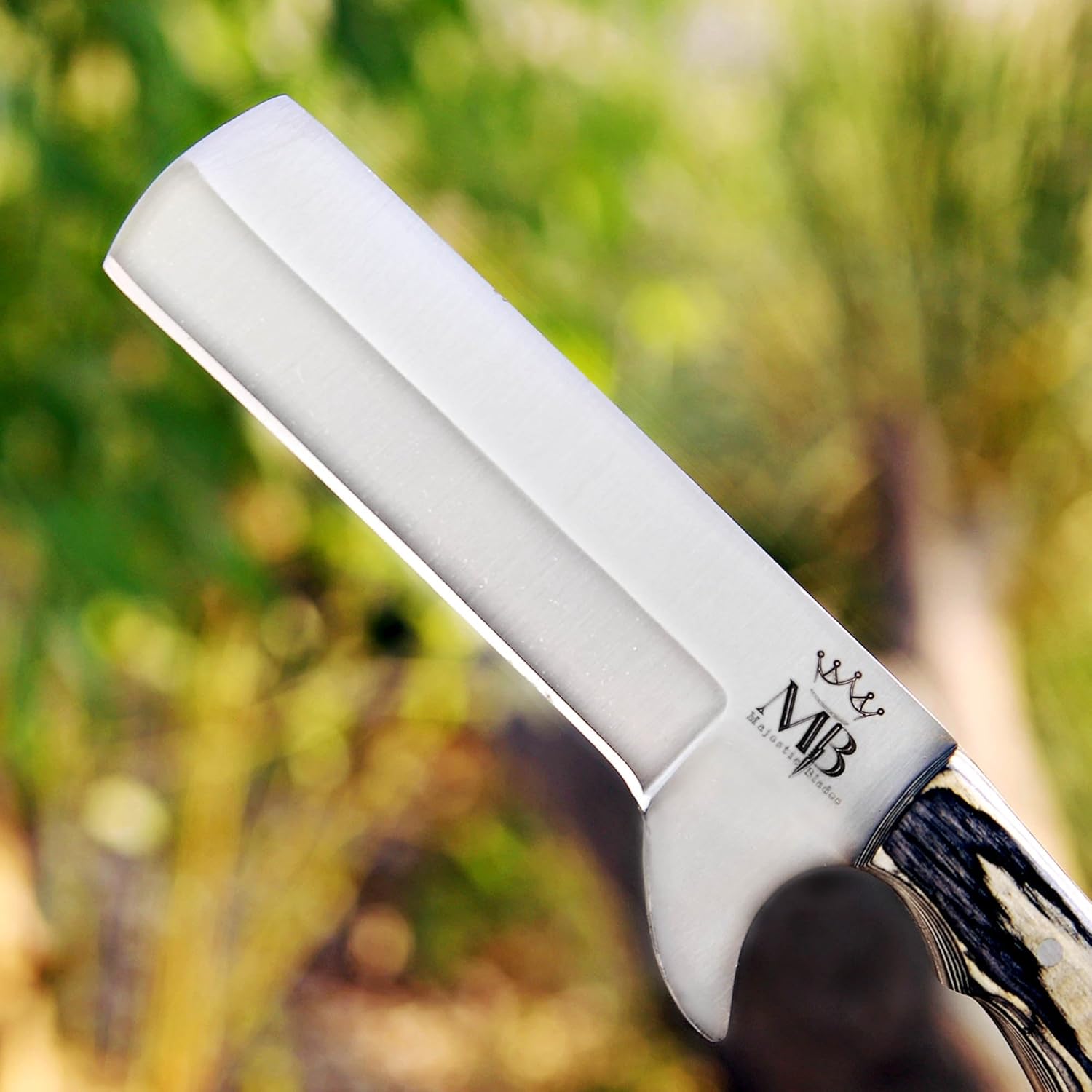 Handmade D2 Steel Bull Cutter knife Full Tang Fixed Blade Hunting Knive with sheath and Pakkawood for skinning camping and outdoor Gifts for men
